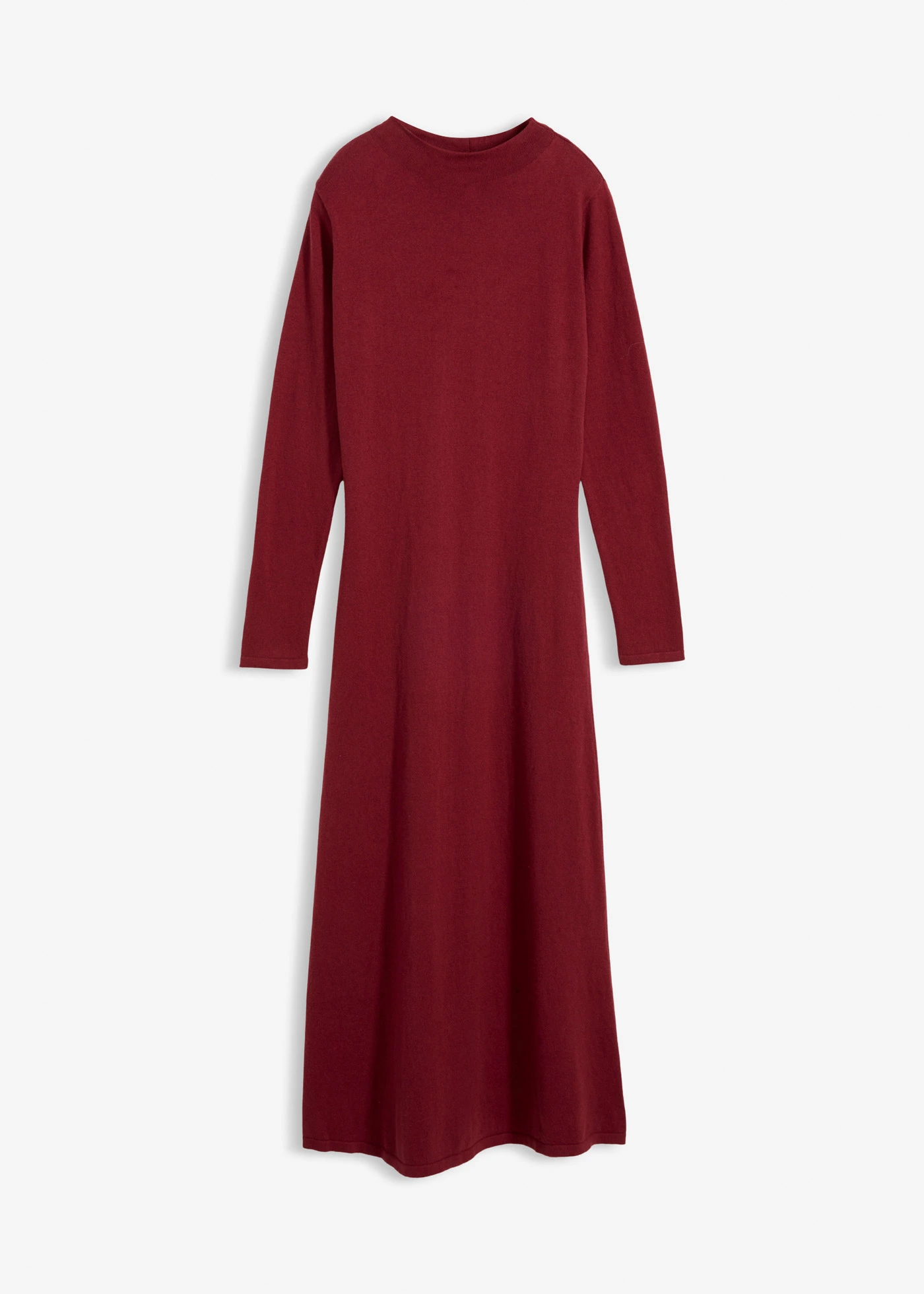 Rochie maxi din tricot fin cu cașmir în compoziție • roșu rubiniu • magazin bonprix