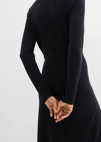 Fijngebreide maxi jurk met kasjmier • zwart • bonprix online shop