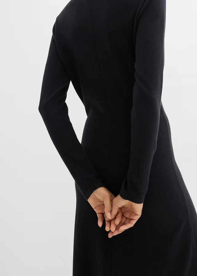 Fijngebreide maxi jurk met kasjmier • zwart • product-page.page-title-suffix