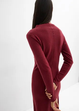 Rochie maxi din tricot fin cu cașmir în compoziție • roșu rubiniu • magazin bonprix