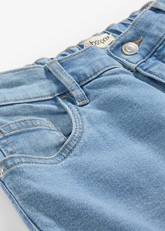 Jean mom taille haute, raccourci • bleu clair denim used • Boutique bonprix