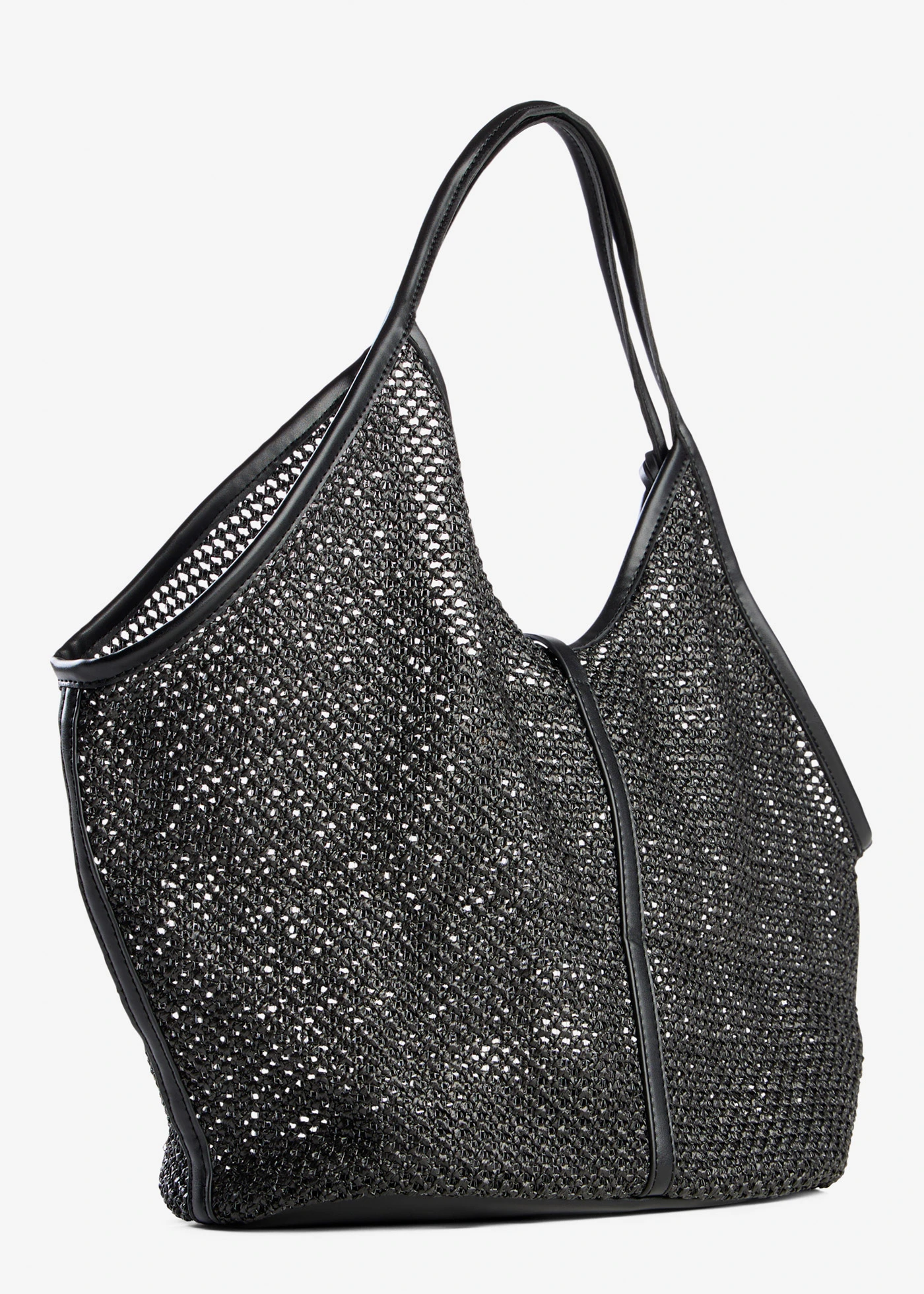 Mesh shopper met uitneembare binnenzak • zwart • bonprix online shop
