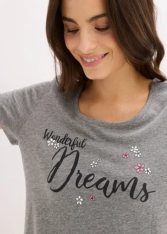 Chemise de nuit courte • gris chiné • Boutique bonprix