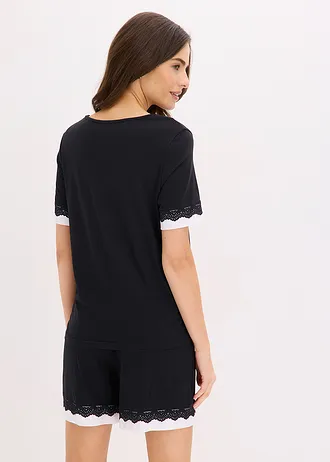 Shortama in een zachte viscosemix • zwart/wit • bonprix online shop