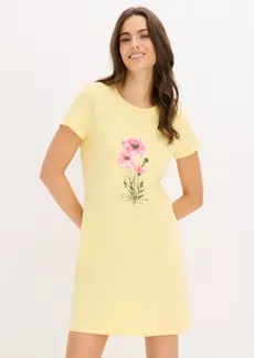 Cămașă de noapte scurtă din bumbac 100% (set/2 buc.) • bleu-galben deschis cu flori • magazin bonprix