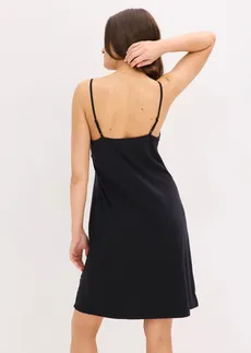 Nočná košeľa, krátka, s tenkými ramienkami • čierna • obchod bonprix