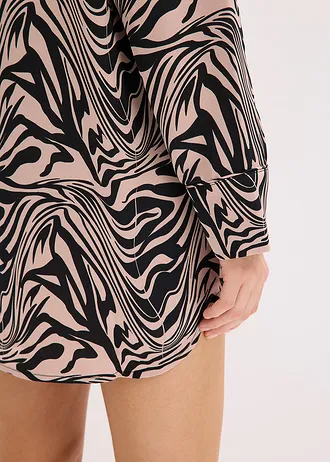 Nachthemd van geweven satijn • zwart zebraprint • bonprix online shop