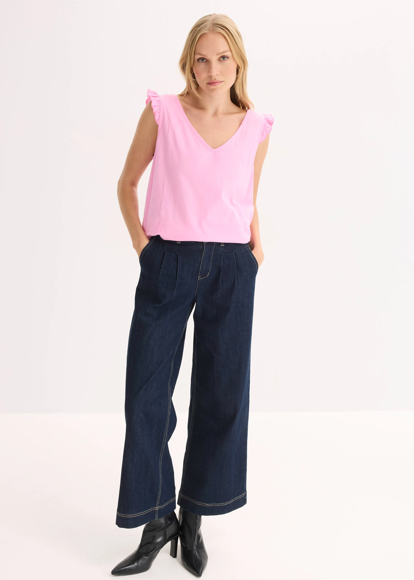 Maiou din bumbac organic 100% • roz pal • magazin bonprix