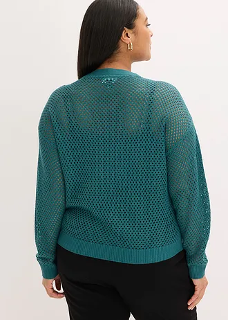 Gilet en maille, Couleur: vert poivre/métallisé