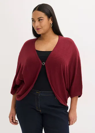 Fijn gebreid vest van puur katoen, Kleur: robijnrood