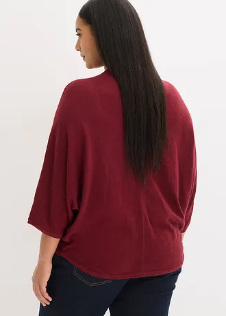 Fijn gebreid vest van puur katoen, Kleur: robijnrood