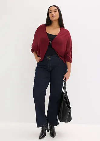 Fijn gebreid vest van puur katoen, Kleur: robijnrood