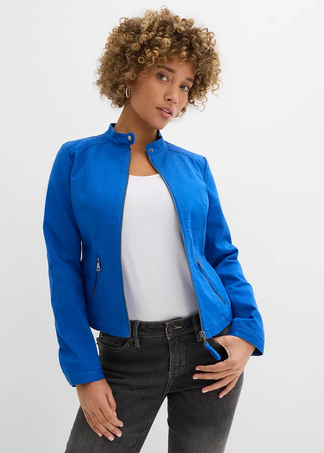 Veste en coton twill avec empiècements latéraux extensibles