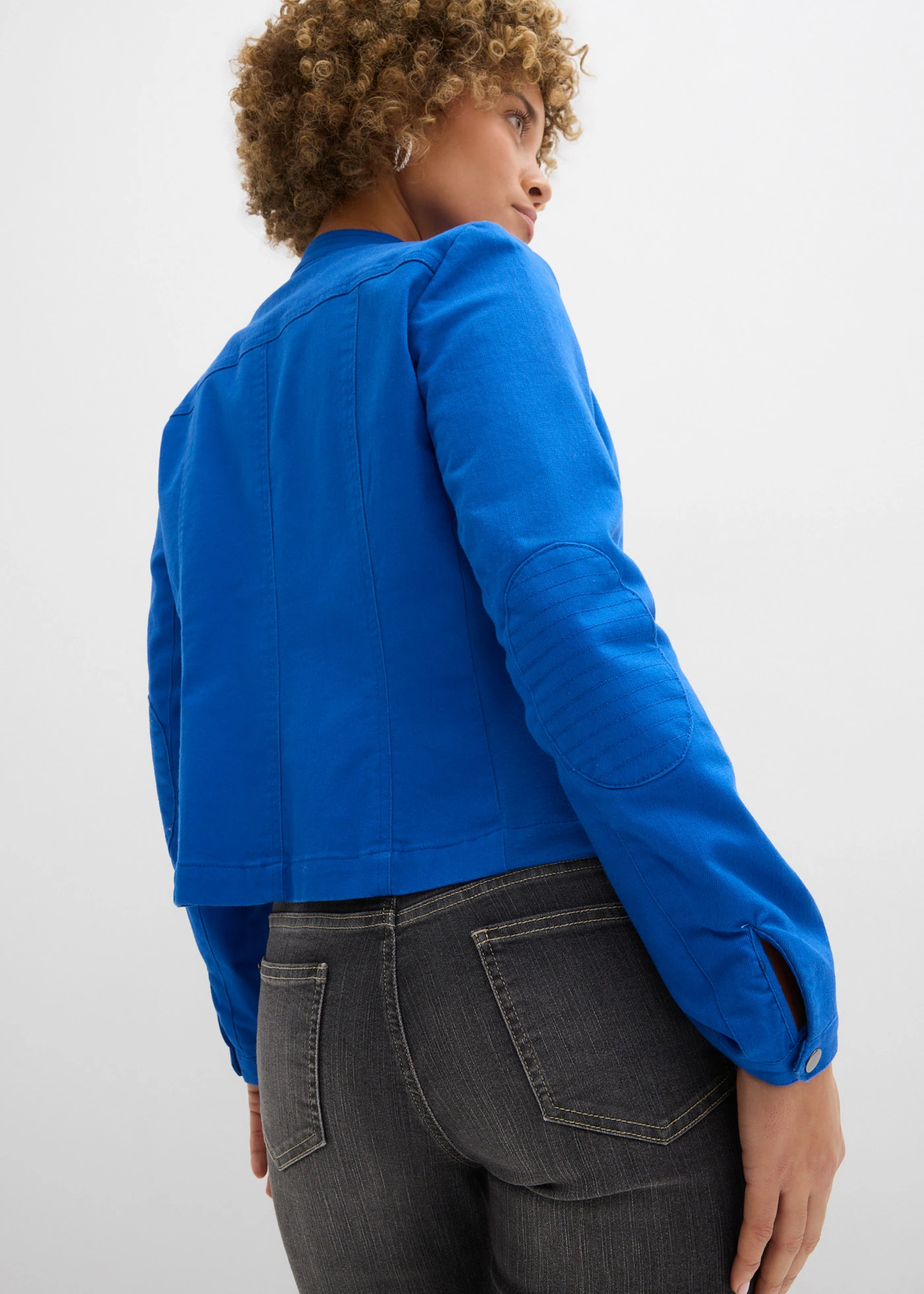 Jack van katoenen twill met stretch inzetten opzij • arctisch blauw • bonprix online shop