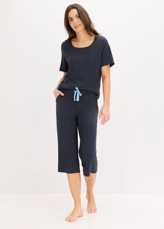 Pyjama corsaire doux, Couleur: bleu intense