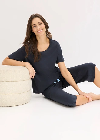 Pijama Capri din amestec moale de viscoză • albastru intens • magazin bonprix