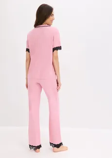 Pizsama puha viszkóz-keverékből, gomboláspánttal • füst orchidea • bonprix áruház