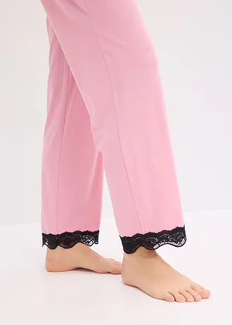 Pyjama van zachte viscose-mix met knoopsluiting • rookorchidee • bonprix online shop