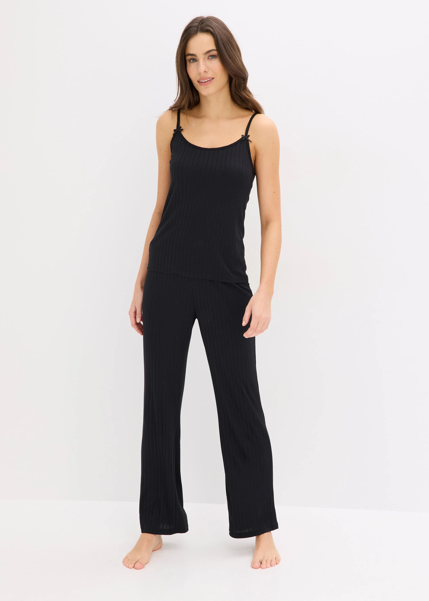 Pyjama van zachte pointelle jersey • zwart • bonprix online shop