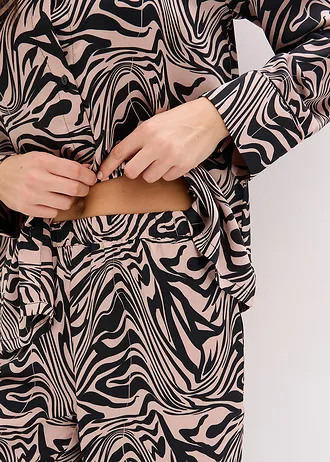 Satijnen pyjama • zwart zebraprint • bonprix online shop