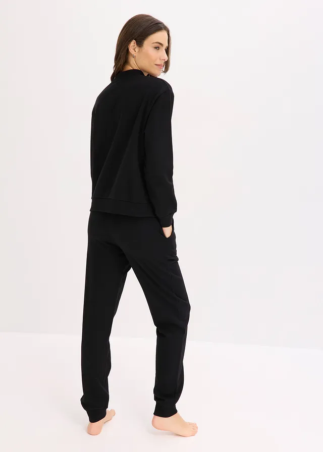 Tenue d’intérieur en sweat 100% coton, Couleur: noir