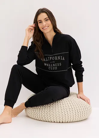Tenue d’intérieur en sweat 100% coton • noir • Boutique bonprix