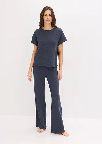 Huispak van zacht gestructureerd materiaal • donkerblauw gemêleerd • bonprix online shop