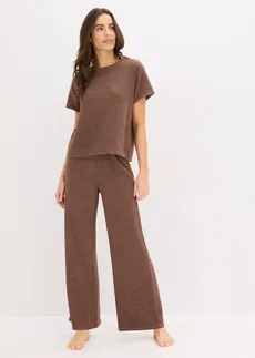 Ensemble d’intérieur en matière douce et texturée, Couleur: marron chiné