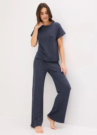 Huispak van zacht gestructureerd materiaal • donkerblauw gemêleerd • bonprix online shop