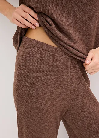 Domácí souprava z měkkého strukturovaného materiálu • hnědá melír • bonprix obchod