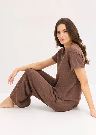 Ensemble d’intérieur en matière douce et texturée • marron chiné • Boutique bonprix