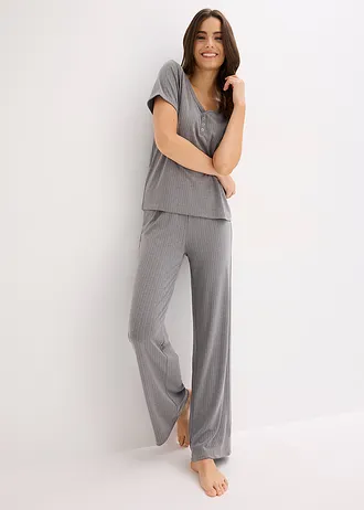 Ensemble d’intérieur en matière côtelée • gris chiné • Boutique bonprix