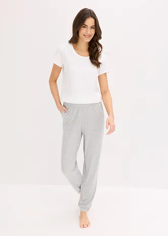 Léger pantalon d’intérieur en matière côtelée • gris clair chiné • Boutique bonprix