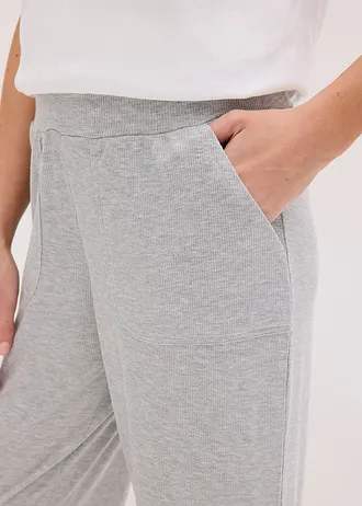 Léger pantalon d’intérieur en matière côtelée • gris clair chiné • Boutique bonprix