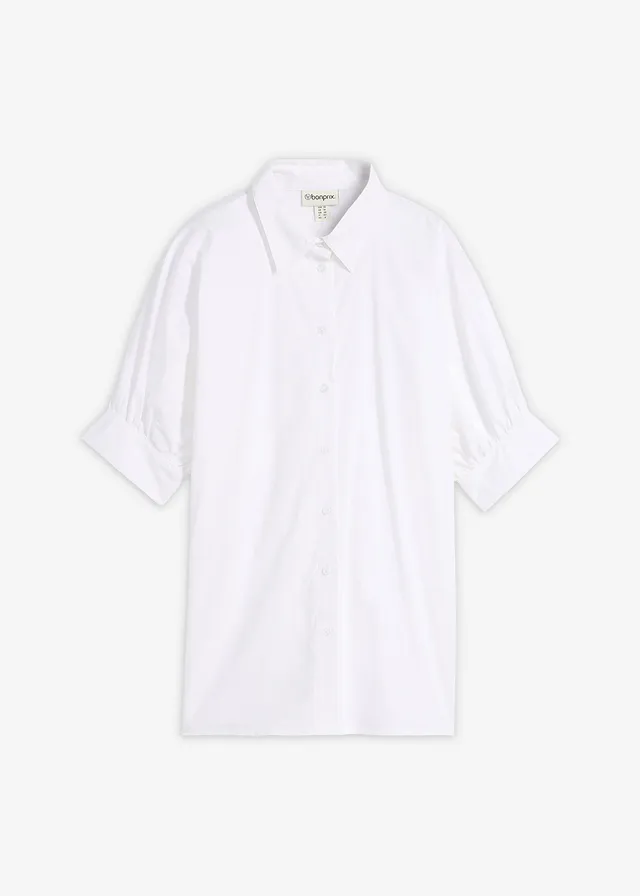 Oversized blouse, Kleur: wit