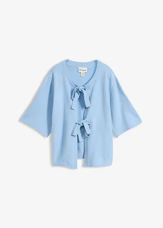 Fijn gebreid vest met strikjes • lichtblauw • bonprix online shop