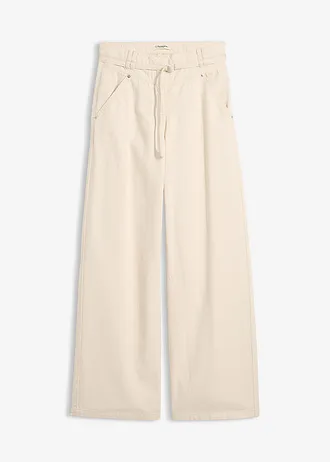 Pantalon en twill 100% coton, Couleur: ecru