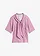 Blouse met strik van soft modal, Kleur: mauve-donkerblauw-wit gestreept
