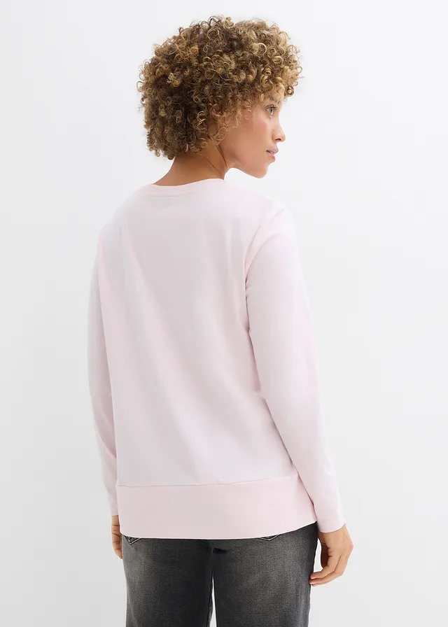 T-shirt manches longues en coton, Couleur: rose clair