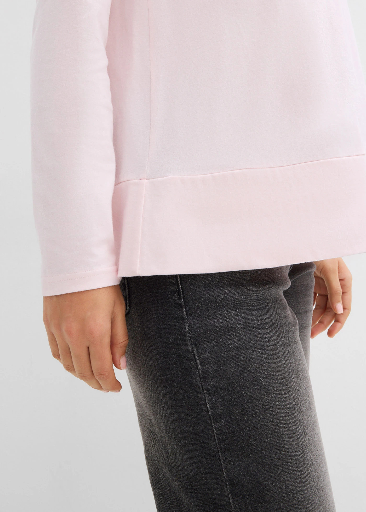 Bluză tricot cu mâneci lungi din bumbac organic • roz deschis • magazin bonprix