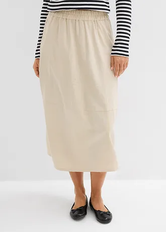 Jupe midi légère • sable clair • Boutique bonprix