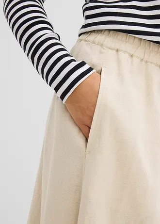 Midirok van lichte linnenmix • lichtsand • bonprix online shop