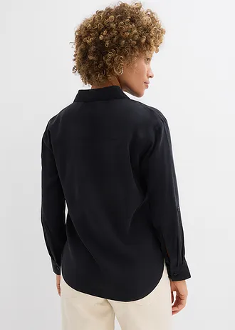 Blouse in een soepele viscosemix • zwart • bonprix online shop