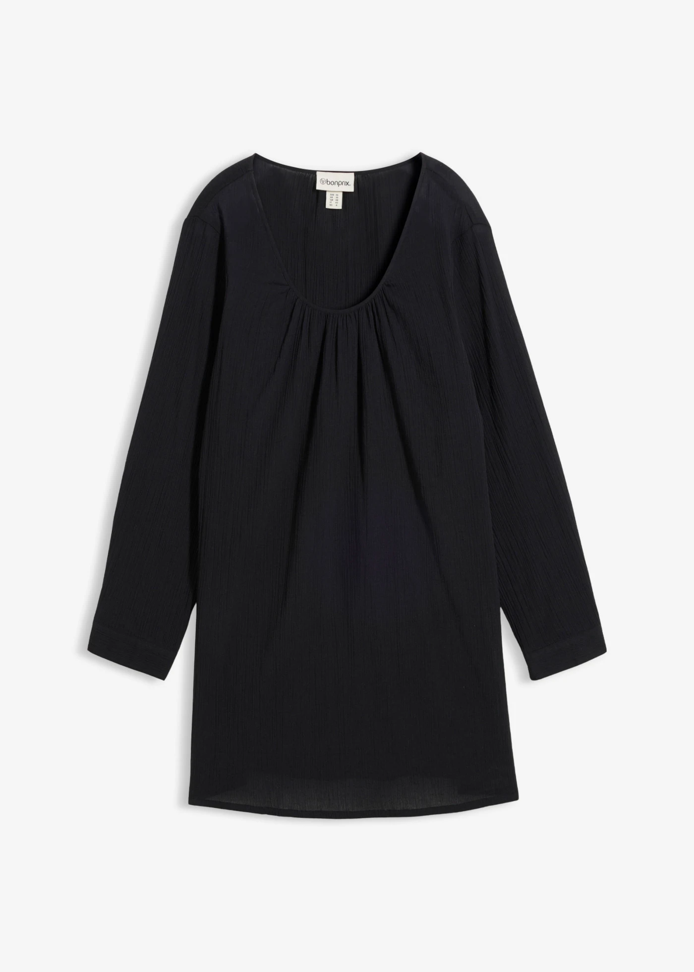 Długa tunika z bawełny • czarny • sklep bonprix