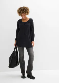 Długa tunika z bawełny • czarny • sklep bonprix