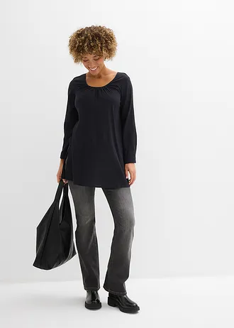 Lange tuniek van katoen, Kleur: zwart