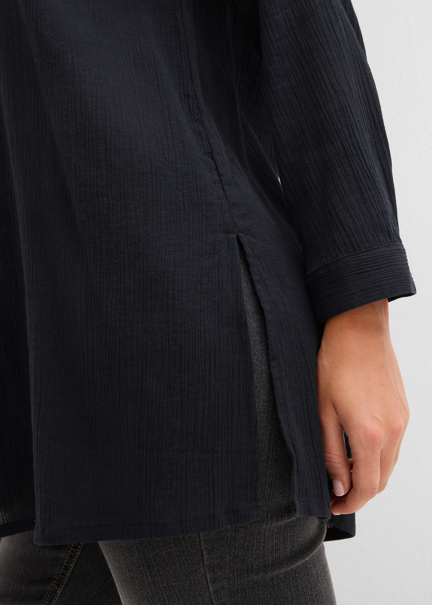 Lange tuniek van katoen • zwart • bonprix online shop