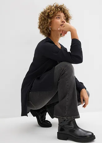 Lange tuniek van katoen • zwart • bonprix online shop