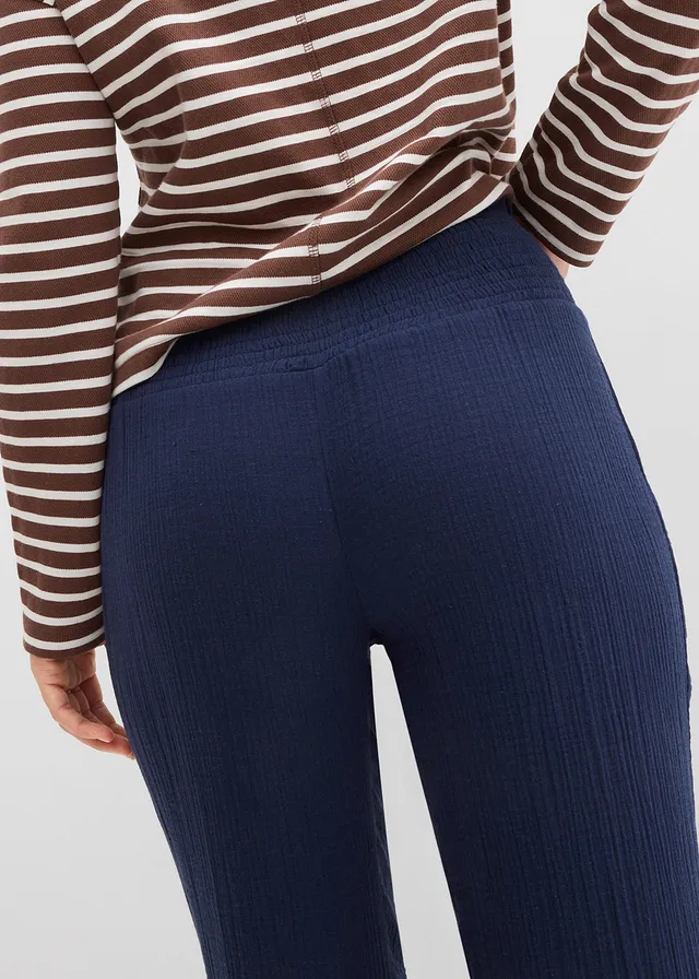 Mousseline broek van puur katoen • donkerblauw • bonprix online shop