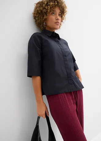 Mousseline broek met gesmokte band • esdoornrood • bonprix online shop